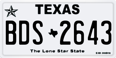 TX license plate BDS2643