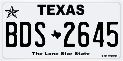 TX license plate BDS2645