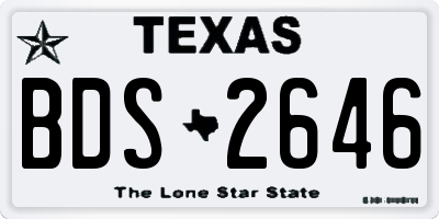 TX license plate BDS2646