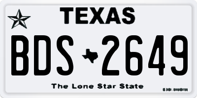 TX license plate BDS2649