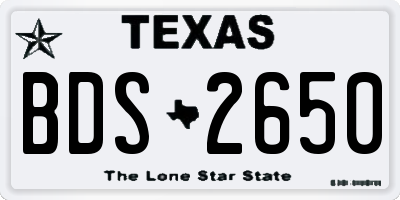 TX license plate BDS2650