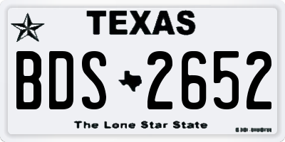 TX license plate BDS2652