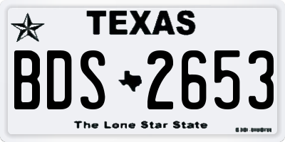 TX license plate BDS2653