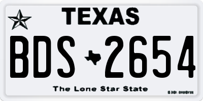 TX license plate BDS2654