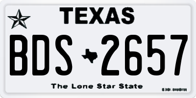 TX license plate BDS2657