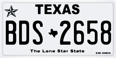 TX license plate BDS2658