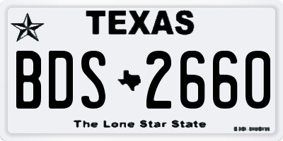 TX license plate BDS2660