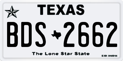 TX license plate BDS2662