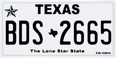 TX license plate BDS2665
