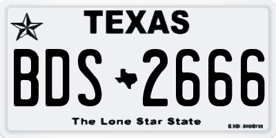 TX license plate BDS2666