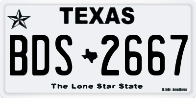 TX license plate BDS2667