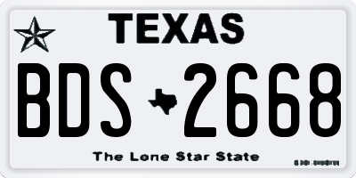 TX license plate BDS2668