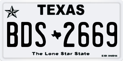 TX license plate BDS2669