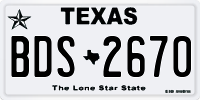 TX license plate BDS2670