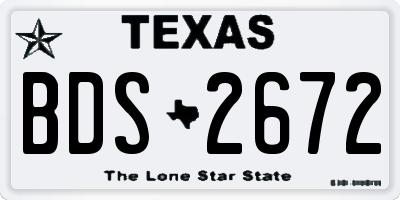 TX license plate BDS2672