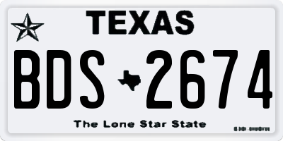 TX license plate BDS2674