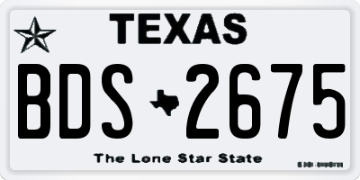 TX license plate BDS2675
