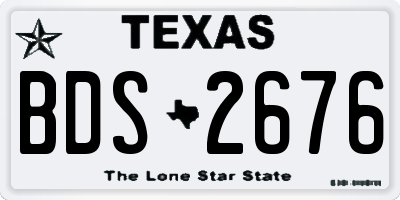 TX license plate BDS2676