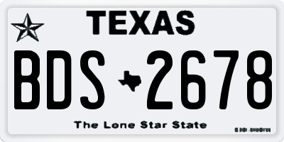 TX license plate BDS2678
