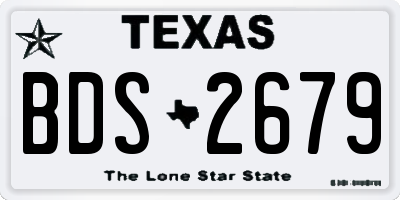 TX license plate BDS2679