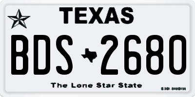 TX license plate BDS2680