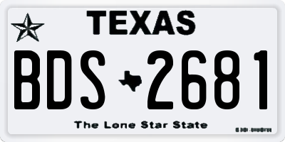 TX license plate BDS2681