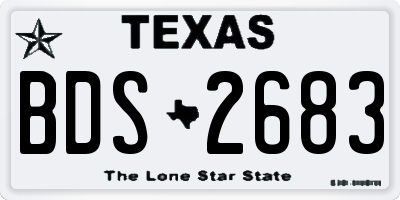 TX license plate BDS2683