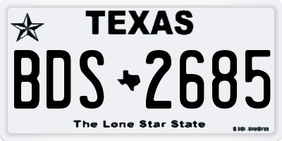 TX license plate BDS2685