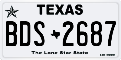TX license plate BDS2687