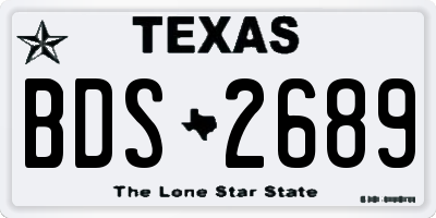 TX license plate BDS2689