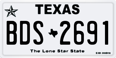 TX license plate BDS2691