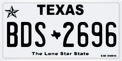 TX license plate BDS2696
