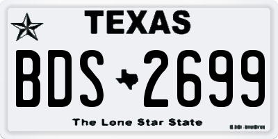 TX license plate BDS2699