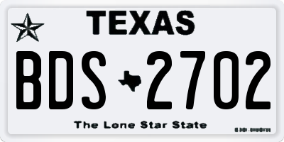 TX license plate BDS2702