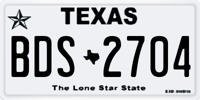 TX license plate BDS2704