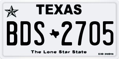 TX license plate BDS2705