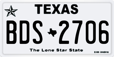 TX license plate BDS2706
