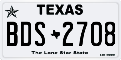 TX license plate BDS2708