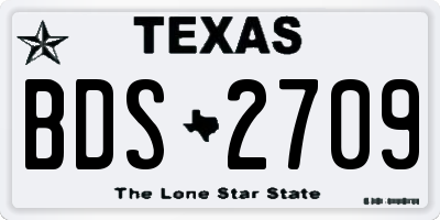 TX license plate BDS2709