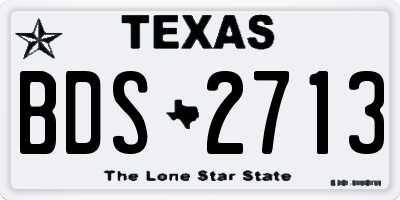 TX license plate BDS2713