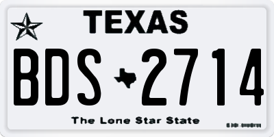 TX license plate BDS2714