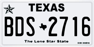 TX license plate BDS2716