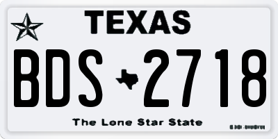 TX license plate BDS2718