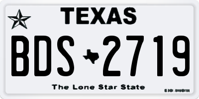 TX license plate BDS2719