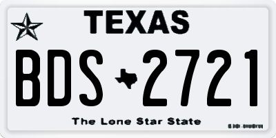 TX license plate BDS2721
