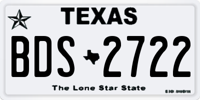 TX license plate BDS2722