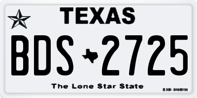 TX license plate BDS2725