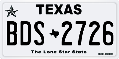 TX license plate BDS2726