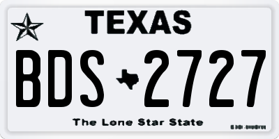 TX license plate BDS2727