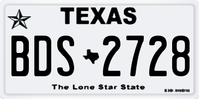 TX license plate BDS2728
